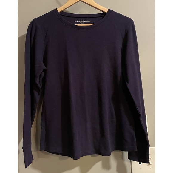 Eddie Bauer Top Thermal Cotton Long Sleeve Lightweight Pullover Womens Large - Picture 1 of 7
